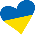 ウクライナ 応援ハート国旗色