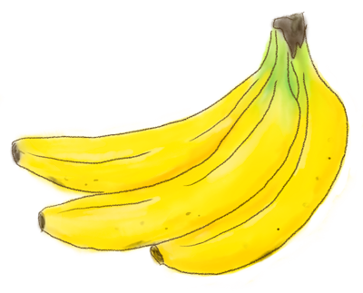 バナナの手描きイラスト
